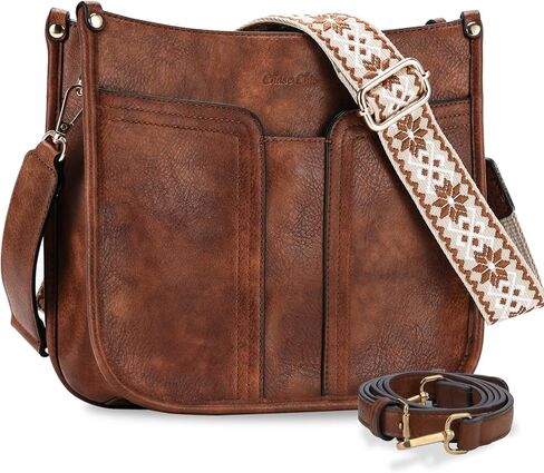 Chase Chic Crossbody Bags for Women, Vegan Leather Hobo Handbags Trendy Ladies Shoulder Bag Purse with 2 Adjustable Straps in Saudi Arabia
