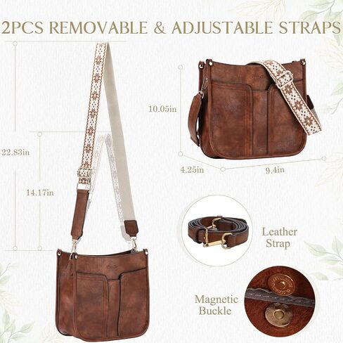 Chase Chic Crossbody Bags for Women, Vegan Leather Hobo Handbags Trendy Ladies Shoulder Bag Purse with 2 Adjustable Straps in Saudi Arabia