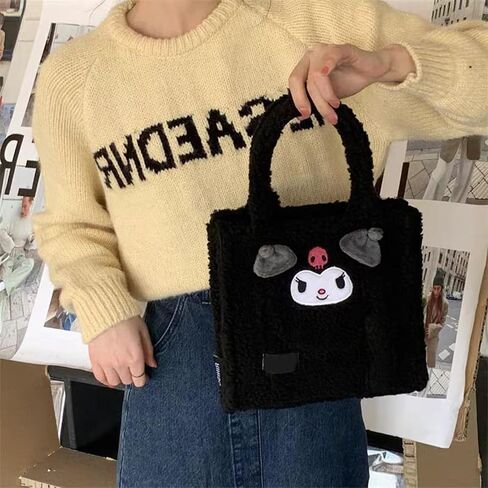 Plush Handbag for Womens,Anime Tote Bag for Women with Zipper Anime Bags,Adjustable Shoulder Strap Women Satchel Bags in Saudi Arabia