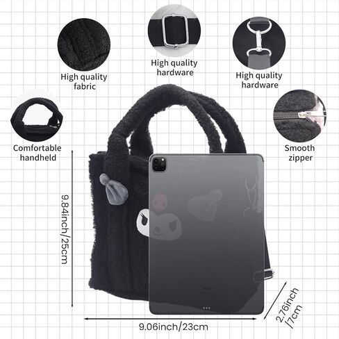 Plush Handbag for Womens,Anime Tote Bag for Women with Zipper Anime Bags,Adjustable Shoulder Strap Women Satchel Bags in Saudi Arabia
