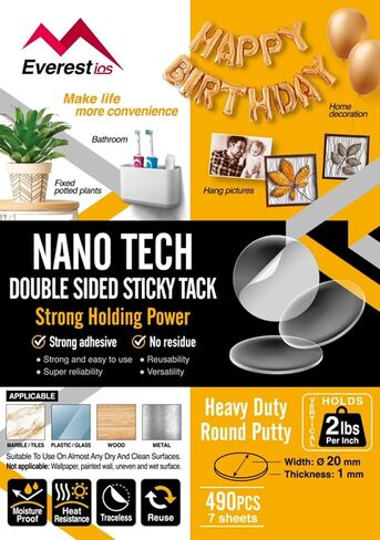 ملصق لاصق من Everest معجون لاصق غير سام، معجون تثبيت آمن على الحائط لتعليق الصور وإطار الصور، ملصق لاصق لا يترك أثرًا لتزيين المهرجان. (350) in Kuwait