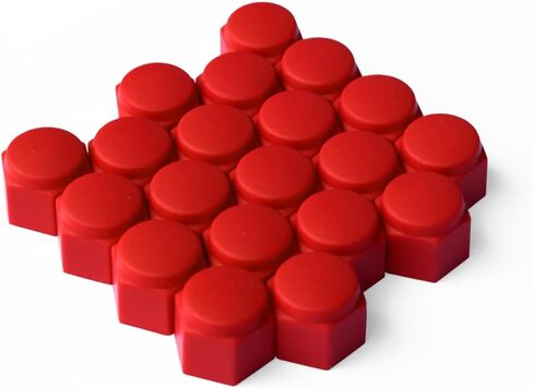 RimBlades USA Silicon Lug Nut Covers Red 19mm | Flexible & Durable Lug Nut Cap | Pack of 20 for 4 Wheels with 5 Lug Nuts Each | 9 Colors Available in Saudi Arabia