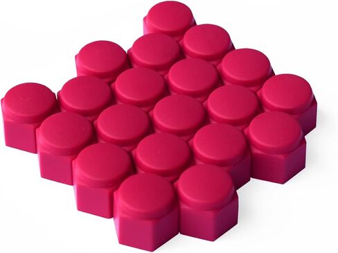 RimBlades USA Silicon Lug Nut Covers Red 19mm | Flexible & Durable Lug Nut Cap | Pack of 20 for 4 Wheels with 5 Lug Nuts Each | 9 Colors Available in Saudi Arabia