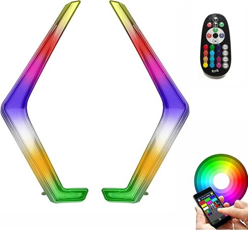2PCS RGBW RZR XP 1000 Fang Lights، RZR Turn Signal Lights، RZR Front Signature Fang Lights Kit مع APP RF التحكم عن بعد لـ Poalris RZR XP 1000 Turbo 2018 2019 in Kuwait