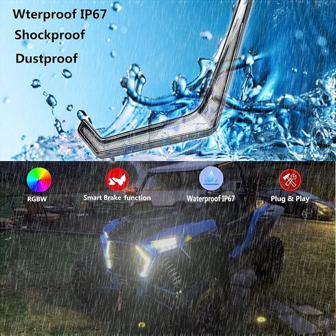 2PCS RGBW RZR XP 1000 Fang Lights، RZR Turn Signal Lights، RZR Front Signature Fang Lights Kit مع APP RF التحكم عن بعد لـ Poalris RZR XP 1000 Turbo 2018 2019 in Kuwait