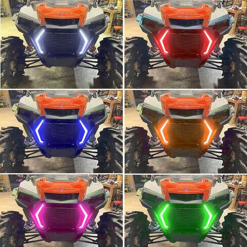 2PCS RGBW RZR XP 1000 Fang Lights، RZR Turn Signal Lights، RZR Front Signature Fang Lights Kit مع APP RF التحكم عن بعد لـ Poalris RZR XP 1000 Turbo 2018 2019 in Kuwait