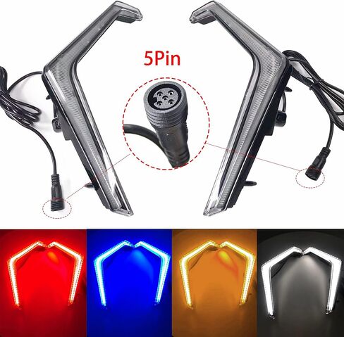2PCS RGBW RZR XP 1000 Fang Lights، RZR Turn Signal Lights، RZR Front Signature Fang Lights Kit مع APP RF التحكم عن بعد لـ Poalris RZR XP 1000 Turbo 2018 2019 in Kuwait