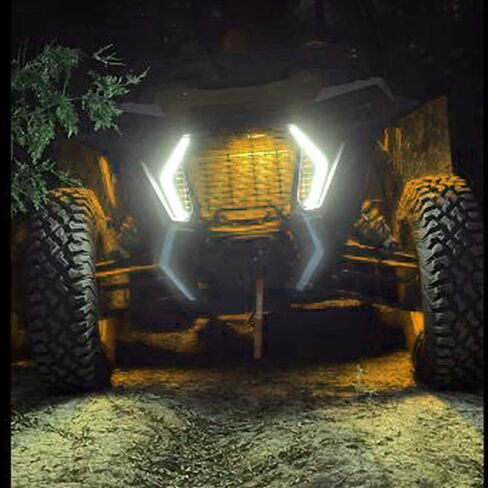 2PCS RGBW RZR XP 1000 Fang Lights، RZR Turn Signal Lights، RZR Front Signature Fang Lights Kit مع APP RF التحكم عن بعد لـ Poalris RZR XP 1000 Turbo 2018 2019 in Kuwait