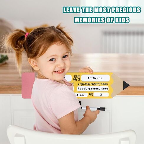 First and Last Day of School Board, 16.5 x 4 Inch Double Sided Wooden Chalkboard with 2 chalk,1st Day of Kindergarten Preschool Chalkboard Photo Prop - Back to School Gifts for Kids Girls Boys in Saudi Arabia