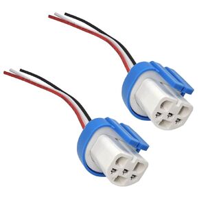 9007 9004 HB1 HB5 High Temperature Ceramic Headlight Plug Pigtail (Pack of 2) - Male Wire Harness for Headlight Fog Light Female Socket