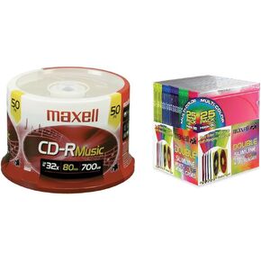 ماكسيل 625156 - CDR80MU50PK 80-Minute Music CD-Rs (محور دوران 50 قطعة)
