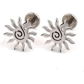 16G Sun Lip Rings Cartilage Earrings for Women Men Surgical Steel Minimalist Labret Monroe Lip Rings Tragus Helix Studs Earrings Body Piercing Jewelry