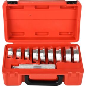 10pc Bearing Race and Seal Driver Set with Seal Driver and 9 Bearing Adapters, Seal Installation Tool, Bearing Install Tool, Axle Seal Installer (Red 01)