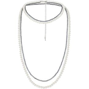 BABEYOND Long Pearl Necklace Faux Pearls Necklace Set Beaded Long Pearls Necklace 1920s Gatsby Costume Jewelry