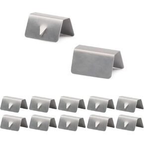 12 PCS Car Wind Deflector Buckle, Stainless Steel Rain Gutter Clip Replacement, Windproof Rainproof Deflector Channel Fixed Window Clip Set, Compatible with HEKO G3 Sned Accessories (Silver)