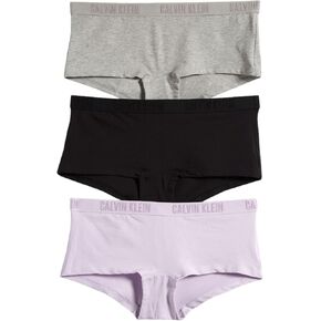 Calvin Klein Women's Monochrome Cotton Boyshort 3 Pack (US, Alpha, Medium, Regular, Regular, Black(qp2873-909)/P)