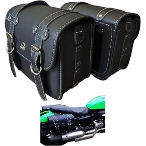 حقائب سرج للدراجات النارية، حقائب سرج جلدية للسكوتر Powersports للدراجات النارية، حقائب Softail عالمية للرمي فوق Sportster لحقيبة جانبية للدراجات النارية 10.24 بوصة × 4.72 بوصة × 8.66 بوصة