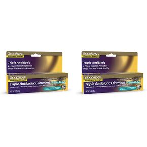 GoodSense Triple Antibiotic Pain + Scar Ointment for Minor Cuts, Scrapes and Burns, 0.5 Ounce