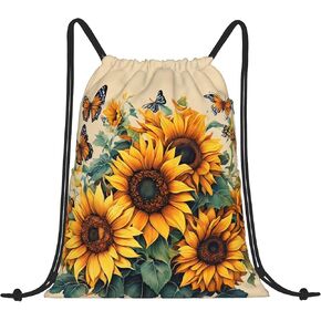 Drawstring Backpack，Front Pocket Hidden Zipper Waterproof Rope Bag，Side Pocket Sports Gym Bag for Women Men