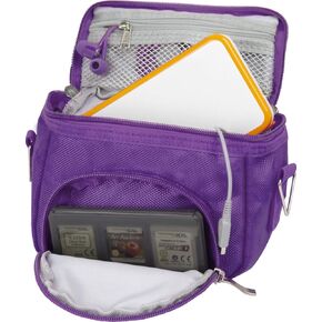 حقيبة سفر Orzly لوحدات تحكم Nintendo DS (New 2DS XL / 3DS / 3DS XL/New 3DS / New 3DS XL/Original DS/DS Lite/DSi/إلخ.) - تتضمن حلقة حزام، مقبض حمل، حزام كتف - أصفر