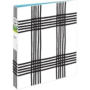 Avery Durable View 3 Ring Binder, 1 Inch Round Rings, Black and White Marble Waves, 1 Fashion Binder (26743)