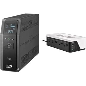 APC 1500VA 900W & 900VA 540W Battery Backup Surge Protector, 10 & 8 Outlets, USB Charging Ports, User Replaceable Batteries