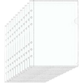 12pcs A5 Binder Dividers with Pockets A5 Cash Envelopes with Gap Frosted PP Zipless No Tab Binder Inserts Loose Leaf Bags Pouches for 6 Ring Binders