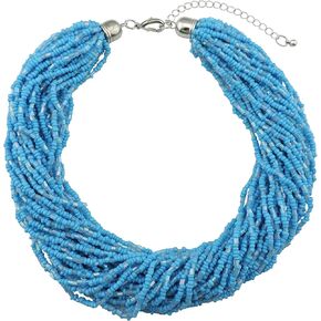 Bocar Multiple Strand Handmade Beaded 16" Statement Collar Necklace for Women