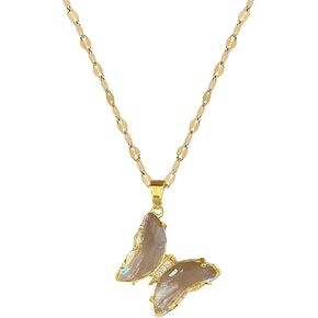 18k gold plated butterfly cute necklace for women
