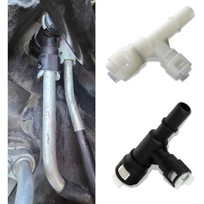2 PCS Heater Inlet Hose Fitting, T-connector Three-way Cooling Water Pipe Joint, Original Replacements, Compatible with Select Cadillac/Chevrolet/GMC Models 15055343 15055342 (Black & White)