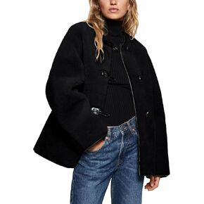Bianstore Women’s Sherpa Fleece Jackets Casual Long Sleeve Buttons Faux Fur Coat Winter Outwear