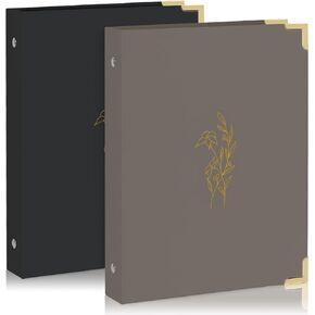 Koogel 2 Sets 6-Ring Binders, Refillable Binder 2 Colors 7"x9.3" Planner Binder for Journaling Collections with 70 Sheets Ruled Refill Paper