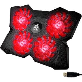 KLIM Wind Laptop Cooling Pad - More Than 500 000 Units Sold - New Version - The Most Powerful Rapid Action Cooling Fan - Laptop Stand with 4 Cooling Fans at 1200 RPM - USB Fan - PS5 PS4 - RGB in Saudi Arabia