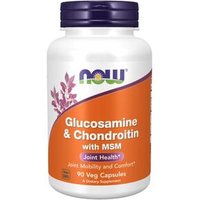 NOW Supplements, Glucosamine & Chondroitin with MSM, Joint Health, Mobility and Comfort*, 180 Veg Capsules