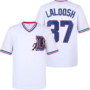 Bull Durham Jerseys,Crash Davis 8 Ebby Calvin LaLoosh 37 Baseball Shirt for Men White S-XXXL