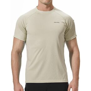 Men's Rash Guard Swim Shirts Short Sleeve UV Sun Protection Quick Dry UPF 50+ SPF Fishing Beach Water T-Shirt Oatmeal Pink 5XL
