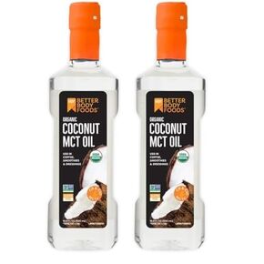 BetterBody Foods' Organic Coconut MCT Oil - Energy Boosting- Keto-Friendly - C8 & C10 - Gluten Free - 16.9 oz