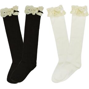 Bowbear Girls Vintage Lace Knee High Socks