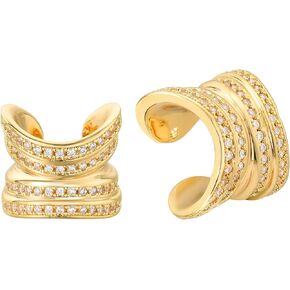 BENEIGE Women Gold Ear Cuff Earrings Non-Piercing Wrap Earrings 14K Gold Plated Ear Cuff Clips Huggie Ear Cuffs Set Everyday Jewelry for Women