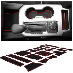 CupHolderHero fits Chevy Blazer Accessories 2019-2023 Premium Custom Interior Non-Slip Anti Dust Cup Holder Inserts, Center Console Liner Mats, Door Pocket Liners 19pc Set (Red Trim)