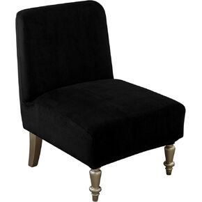 Leorate Armless Accent Slipper Chair Covers,Stretch Armless Chair Slipcover Removable Velvet Fabric Non-Slip Silp Cover for Accent Chair without Arms Furniture Protector for Living Dining Room Hotel…