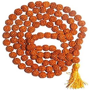 Certified Rudraksha Mala | 5 Face (Panchmukhi) Rudraksha Beads | Authentic Genuine Rosary | Japa Mala | Ornament Necklace | Prayer Beads -108+1 |Meditation Beads (1pc Mala)