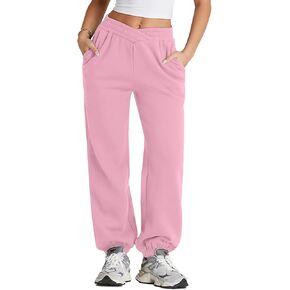 Herseas Women's V Crossover Waist Sweatpants Baggy Y2K Jogger Pants Wide Leg Fleeced Lounge Pants