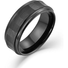 Mens Tungsten Ring Black Tungsten Carbide Rings for Men High Design Sense Cutting Surface Classic Promise Ring