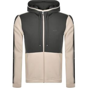 Hugo Boss Men's Ivory Gray Saggy 1 Hoodie Full Zip Sweatshirt in Saudi Arabia