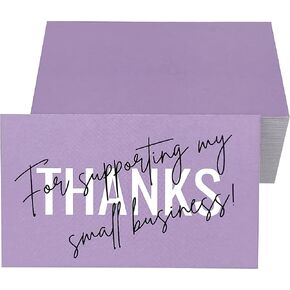 RXBC2011 Thanks Card Small Business Card Package Insert for online business Pack of 100 Purple