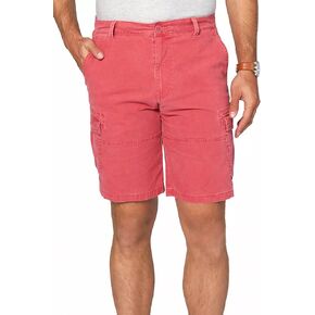 IZOD Men's Pigment Dyed 10.5" Cargo Short, Saltwater Red, 34