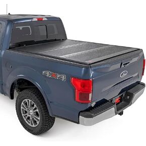 Rough Country Hard Low Profile Tri-Fold Tonneu Bed Cover for Ford F-250/F-350 Super Duty (2017-2024) - Fits 6'10" (81.9") Bed