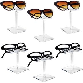 MOOCA 6 Pcs Acrylic Sunglasses Frame Stand, Sunglasses Rack, Sunglasses Holder Organizer, Sunglasses Display Stand, Sunglass Display Stand, 2 3/4 W X4 H in