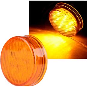 cciyu 2.5" 8pcs AmberTrailer Led Side Marker Lights Assembly 13 Diodes with Reflectors Sealed Trucks Lamps Replacement